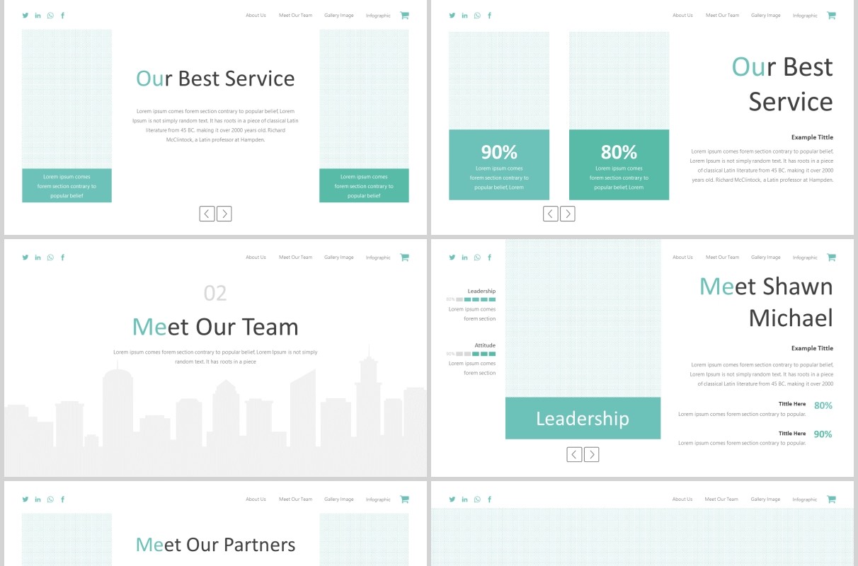 公司简介产品介绍PPT模板版式设计Whiteless - Powerpoint Template
