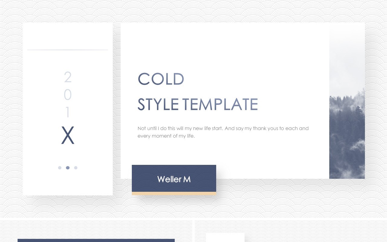 简约冷淡风商务通用PPT模板cold style template