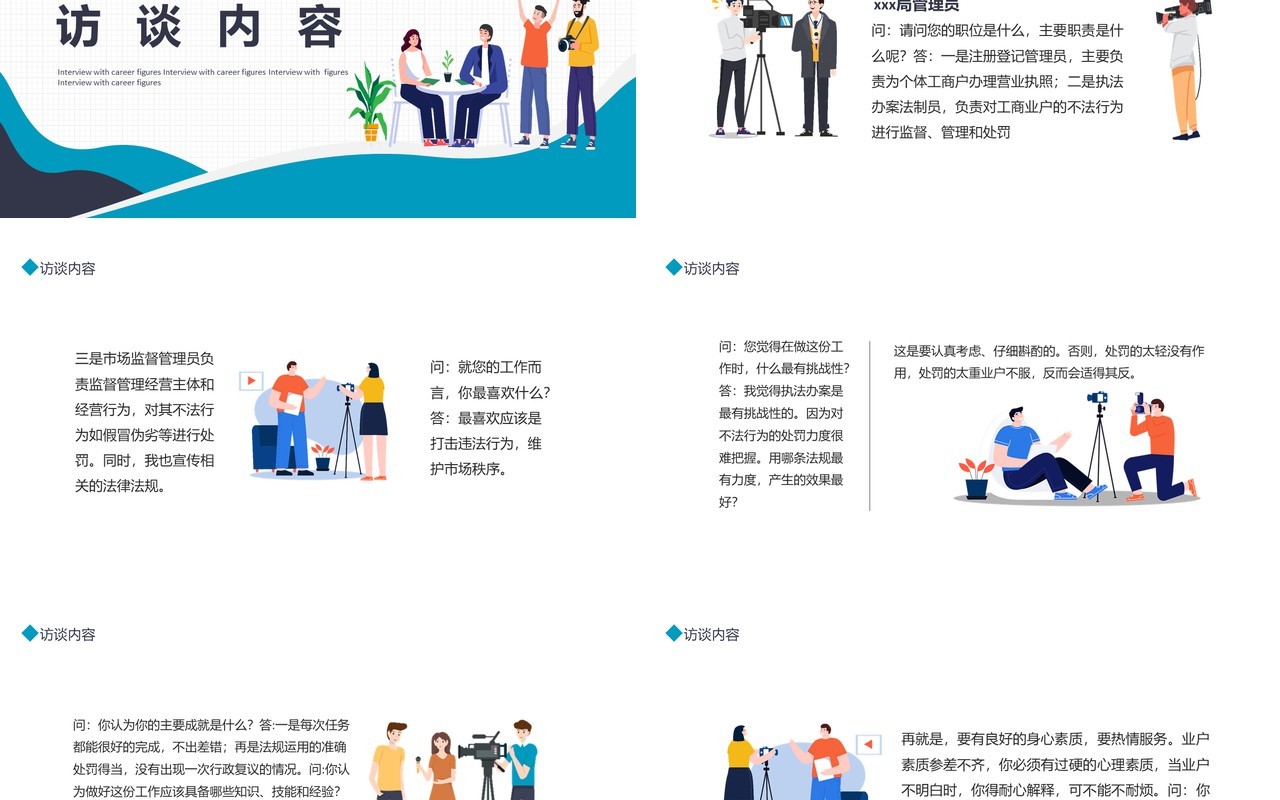 职业规划职业生涯人物访谈动态PPT模板