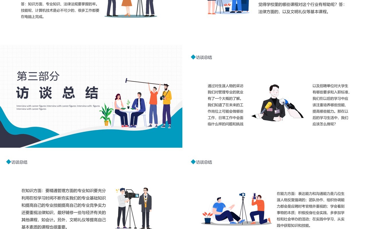 职业规划职业生涯人物访谈动态PPT模板
