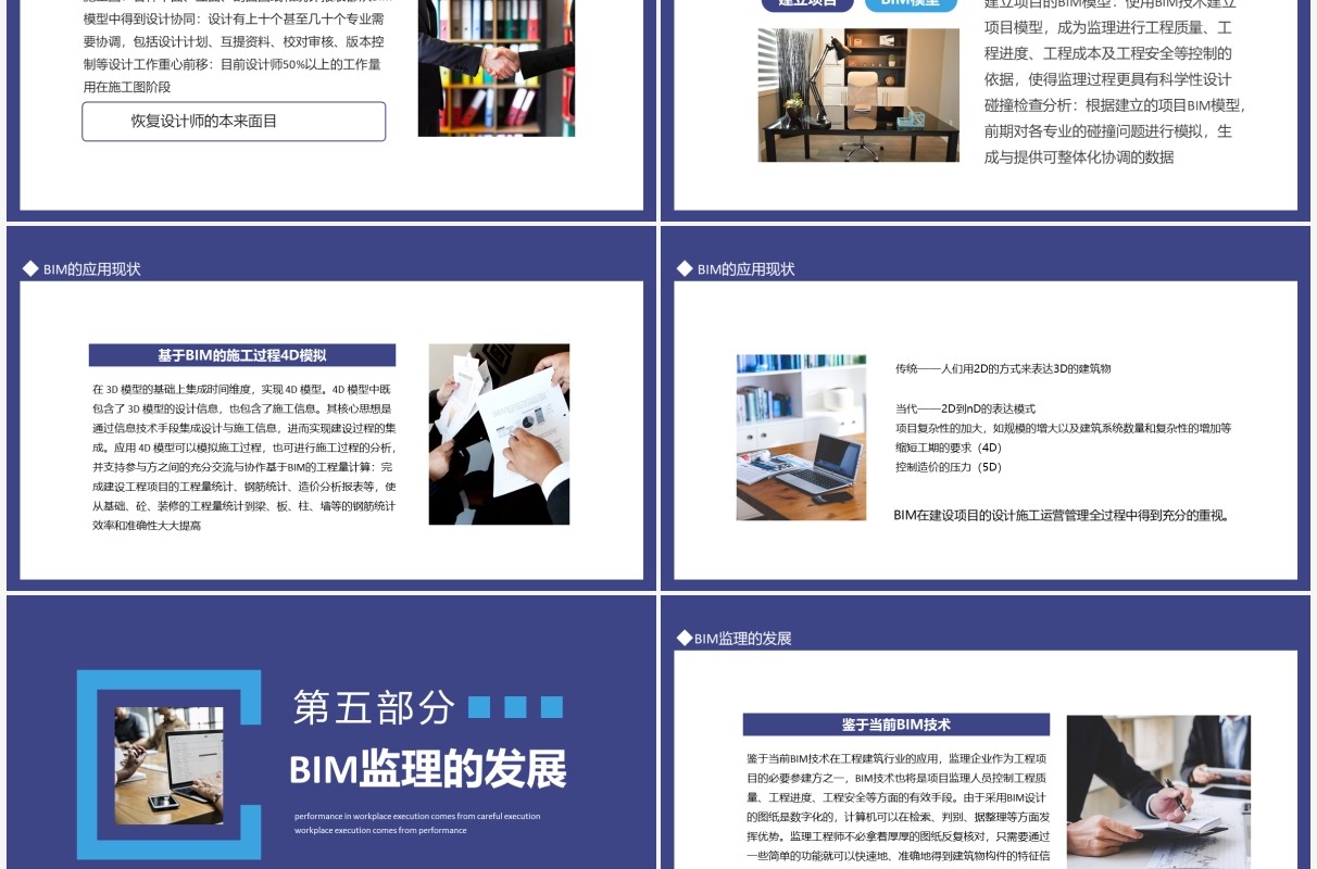 BIM技术应用发展概述动态PPT模板