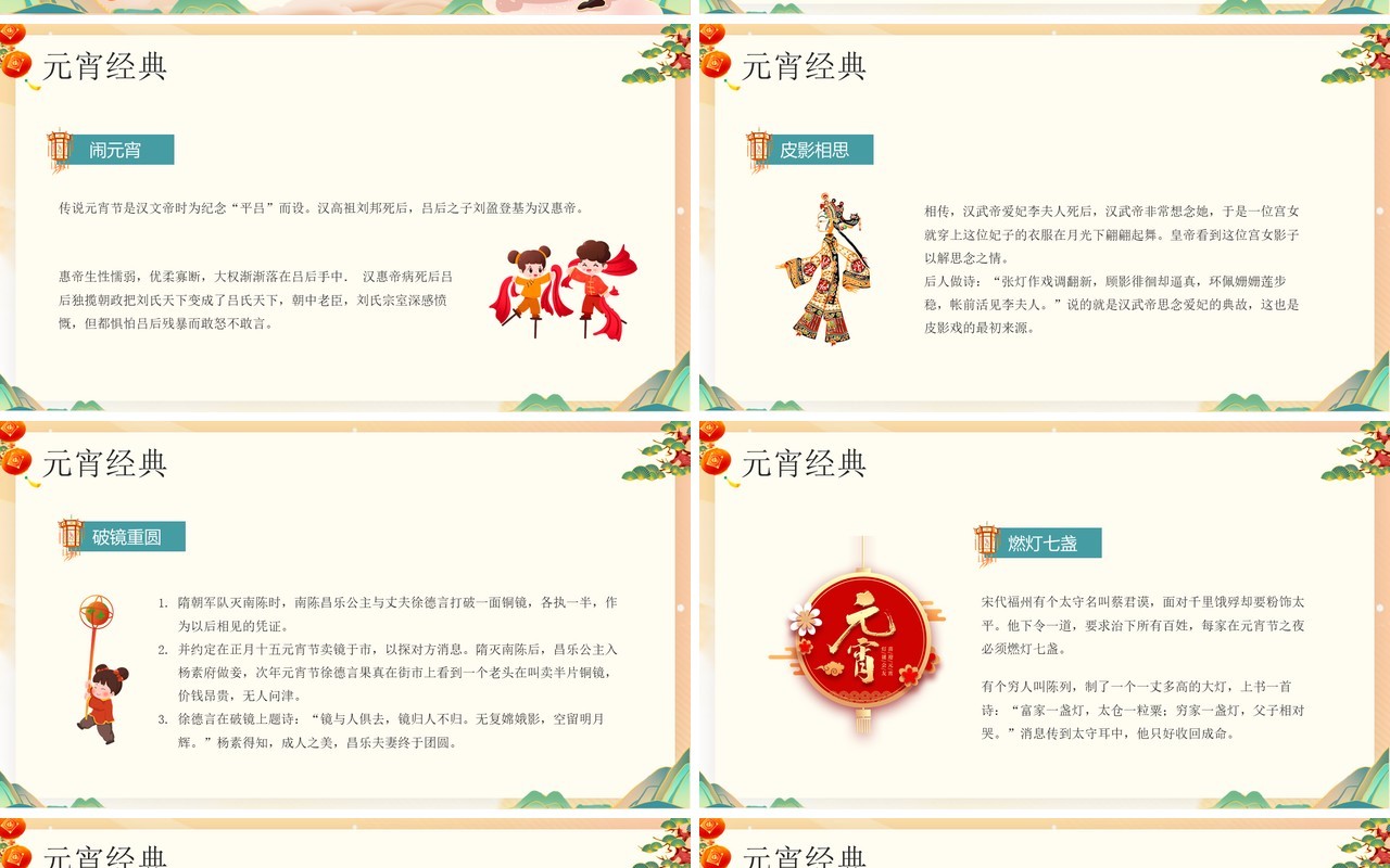橙色国潮风元宵佳节节日介绍PPT模板