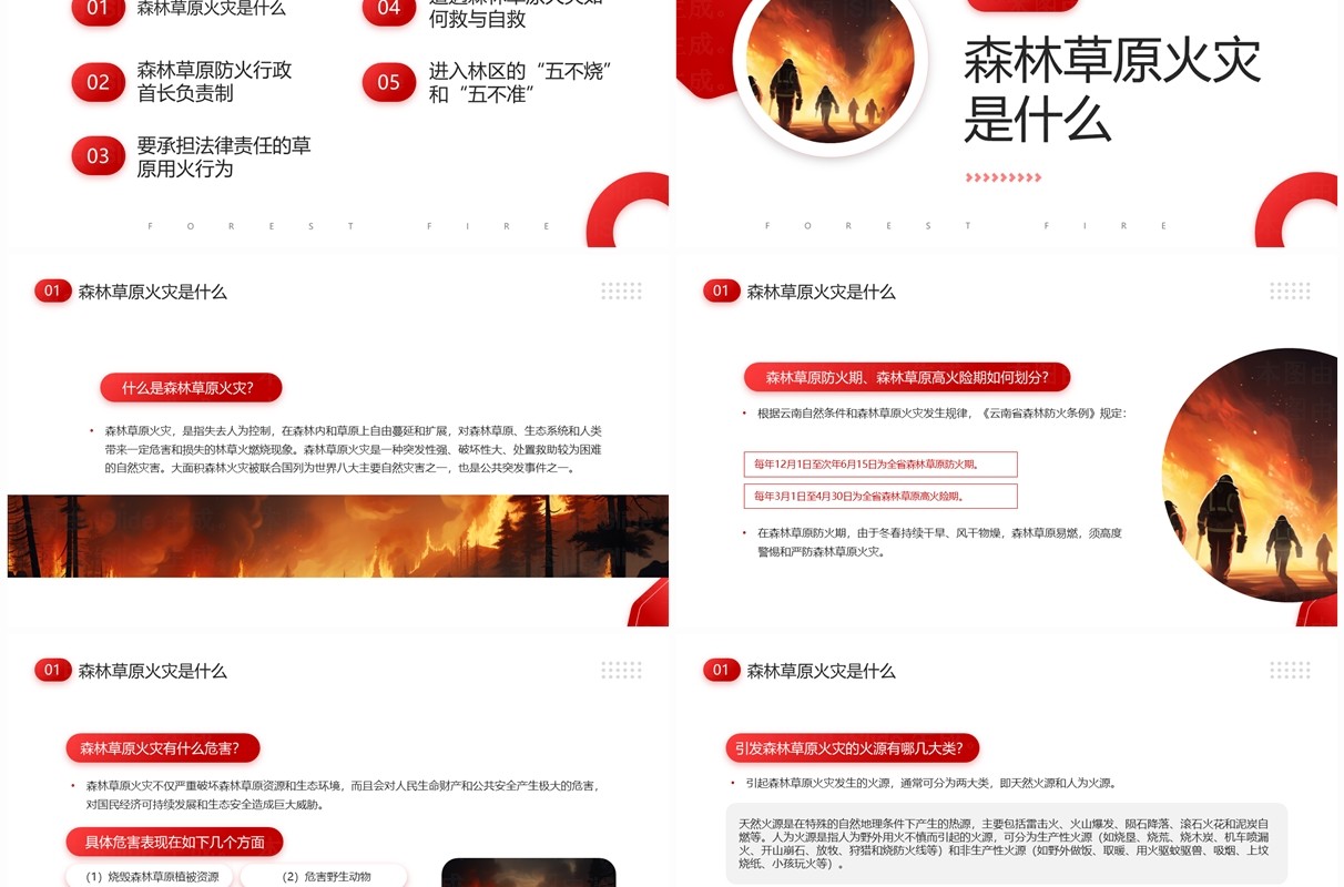 世界森林日森林草原防火主题宣传PPT模板