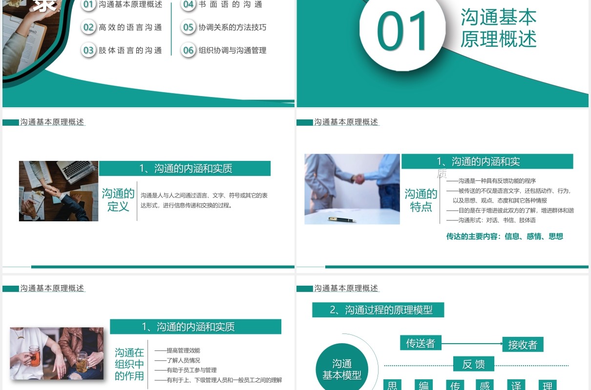 绿色企业管理员工培训高效沟通技巧课件PPT模板