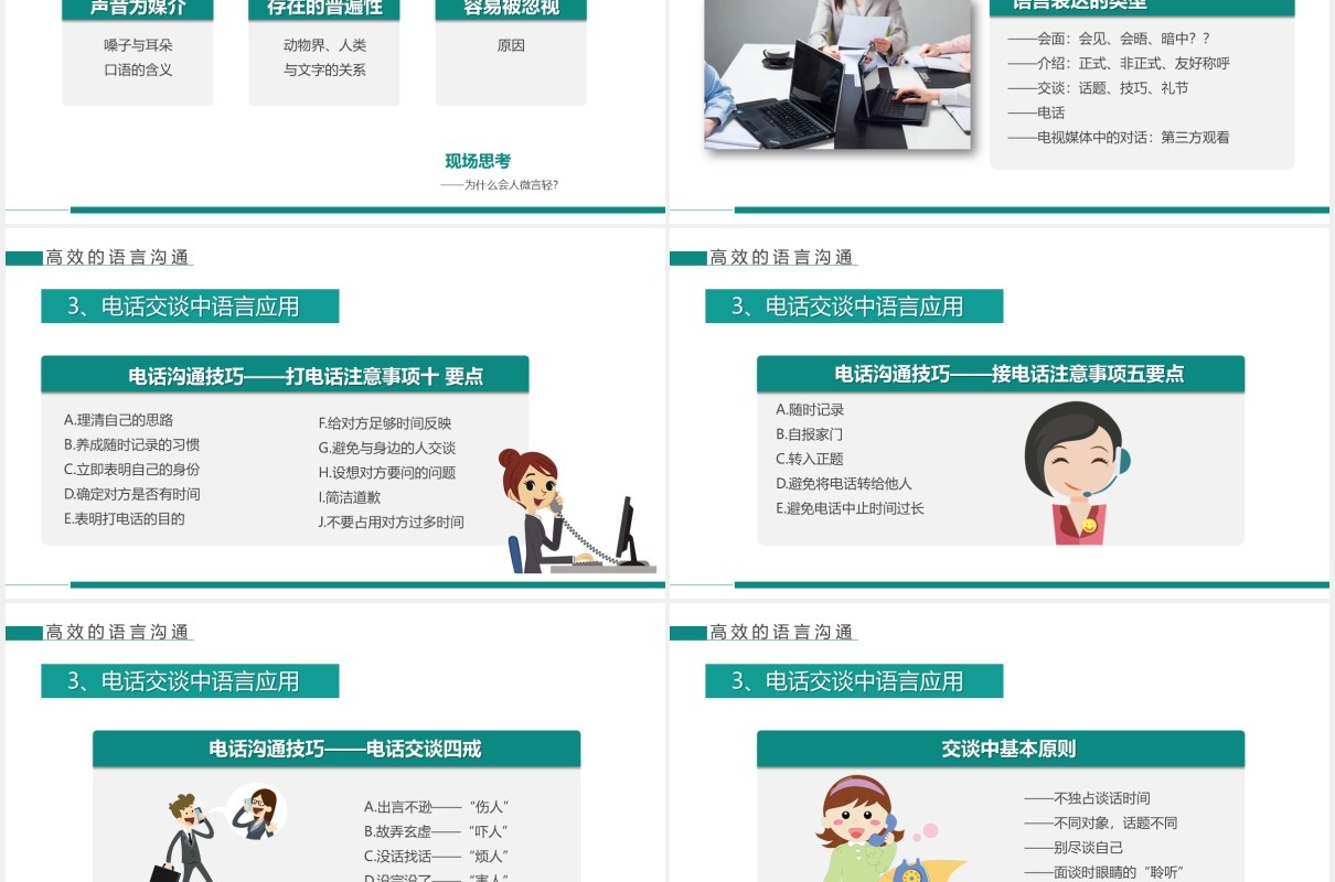 绿色企业管理员工培训高效沟通技巧课件PPT模板