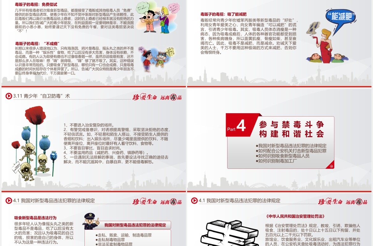 禁毒知识教育宣传课件主题PPT模板