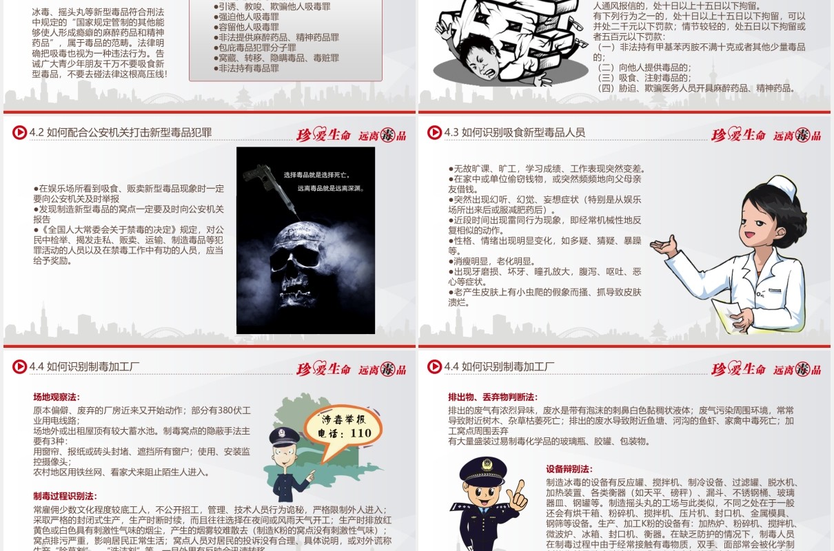 禁毒知识教育宣传课件主题PPT模板