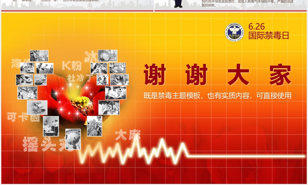 禁毒知识教育宣传课件主题PPT模板