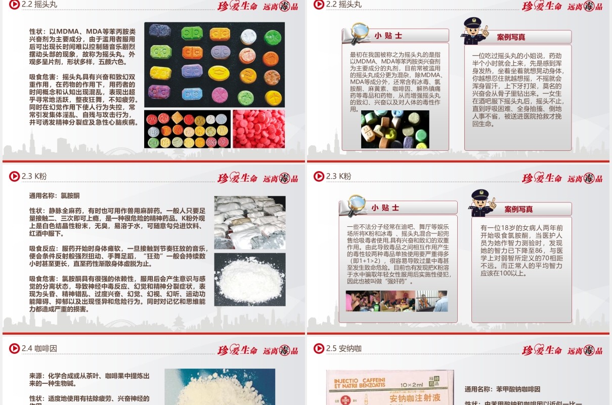 禁毒知识教育宣传课件主题PPT模板