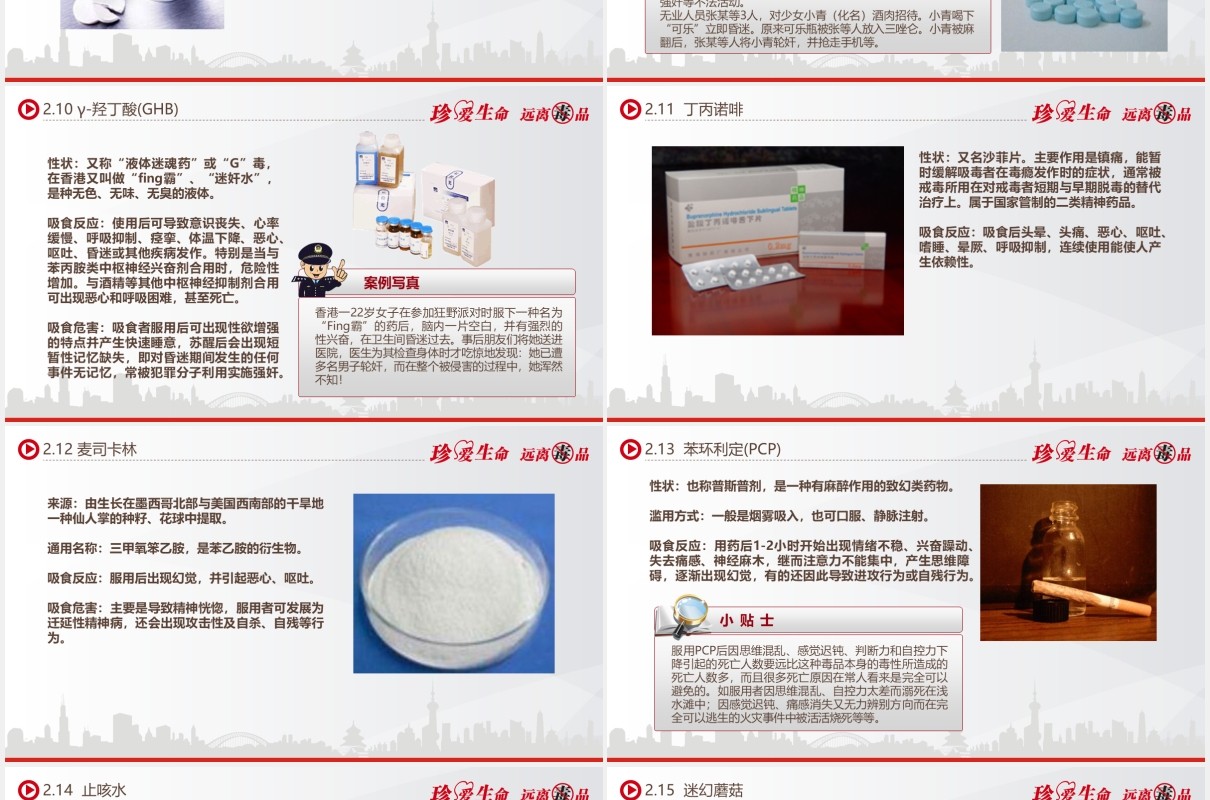 禁毒知识教育宣传课件主题PPT模板