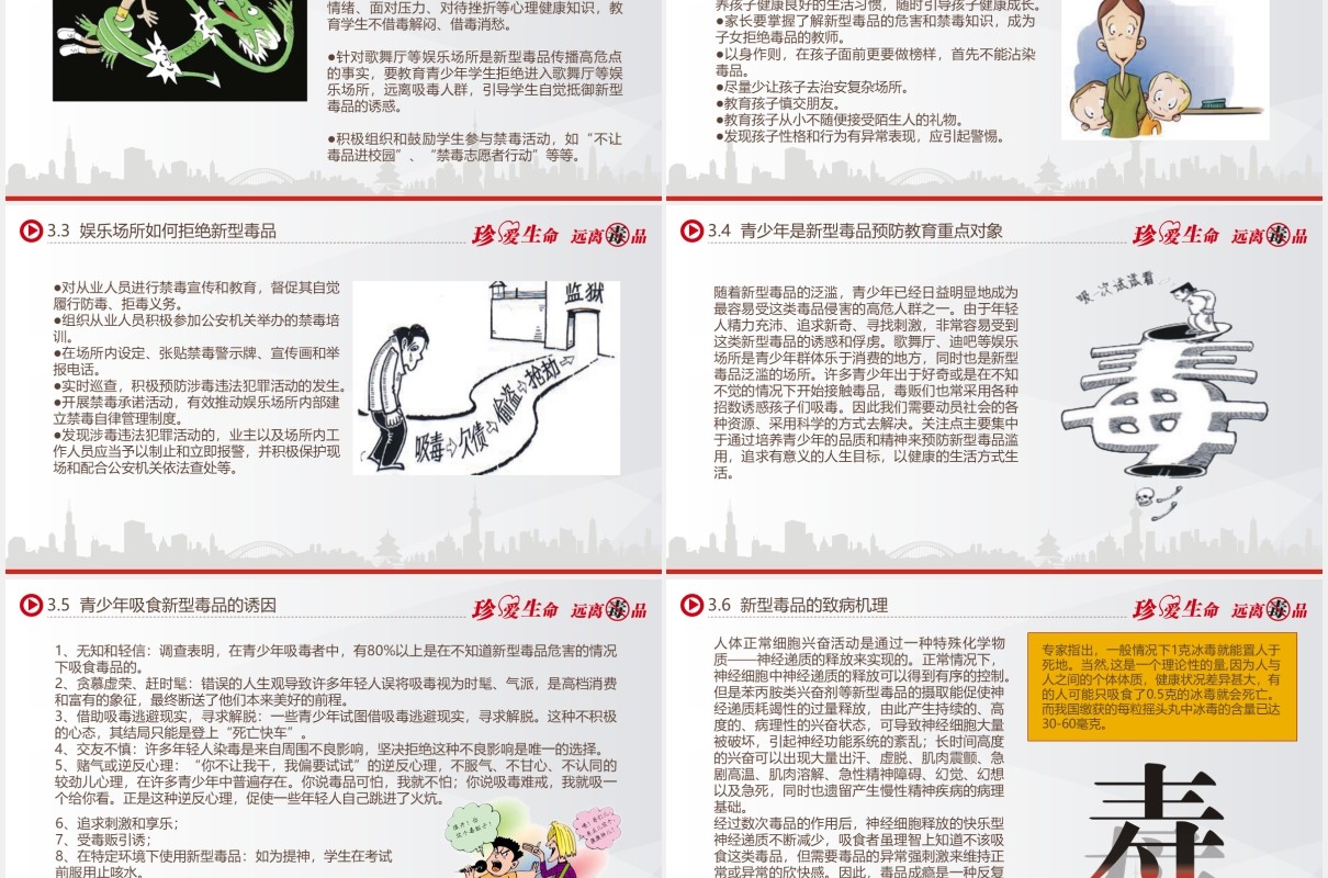 禁毒知识教育宣传课件主题PPT模板
