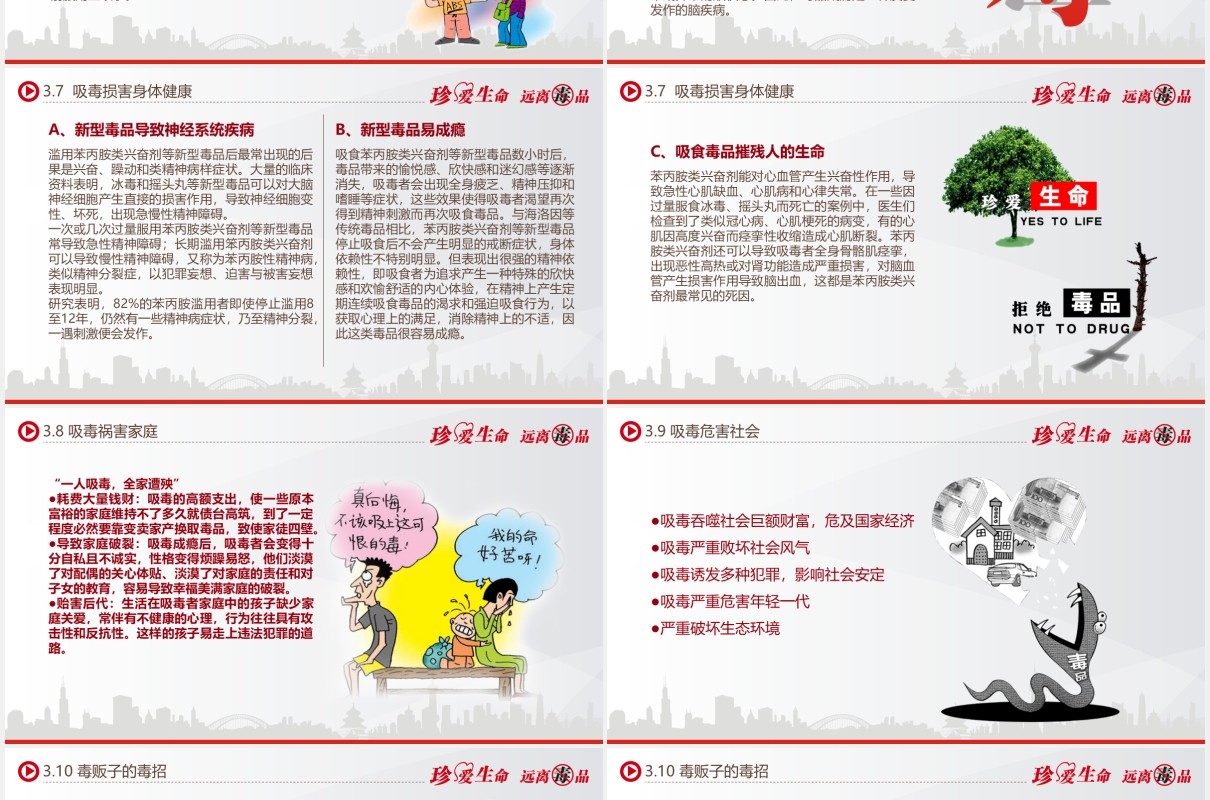 禁毒知识教育宣传课件主题PPT模板