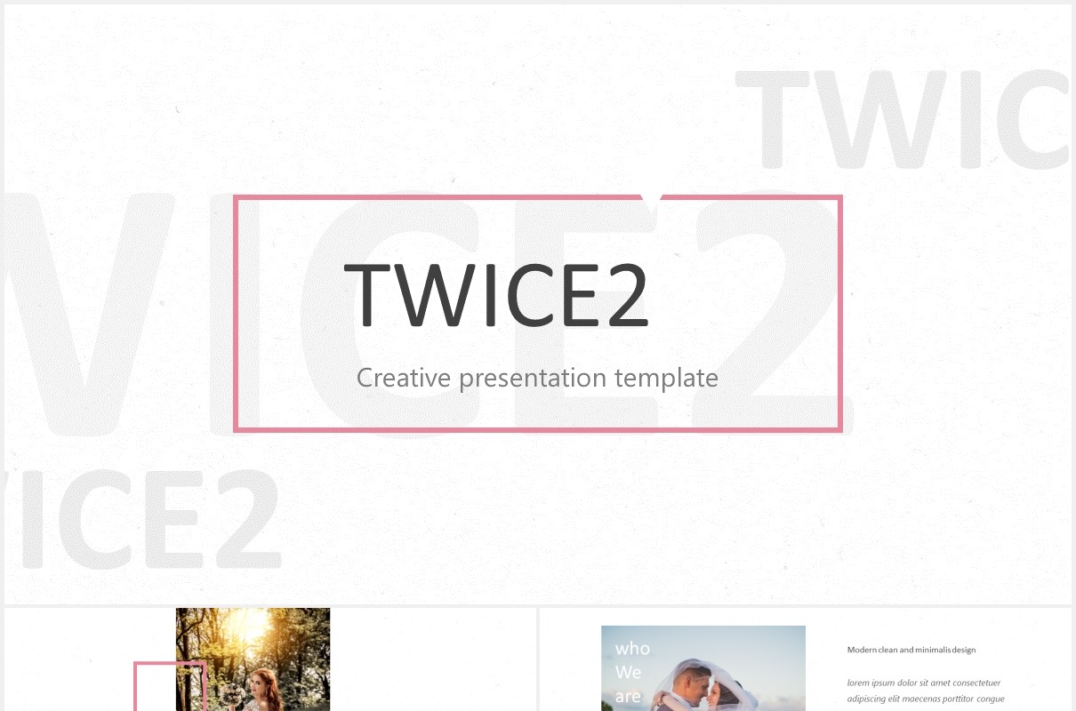 婚礼婚纱摄影电子照片图片排版PPT国外模板Twices - Powerpoint