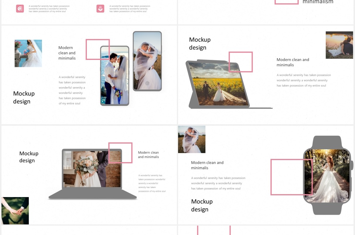 婚礼婚纱摄影电子照片图片排版PPT国外模板Twices - Powerpoint