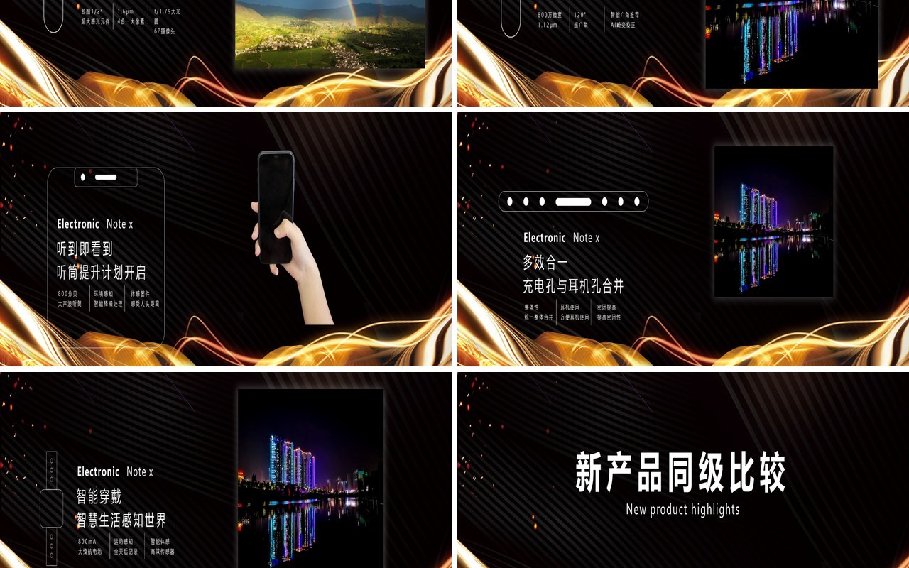 黑色高端公司项目产品发布会宽屏ppt模板