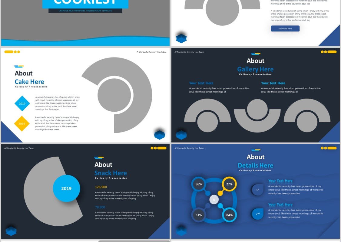 美味曲奇饼美食餐饮PPT模板Cookiest Powerpoint Template
