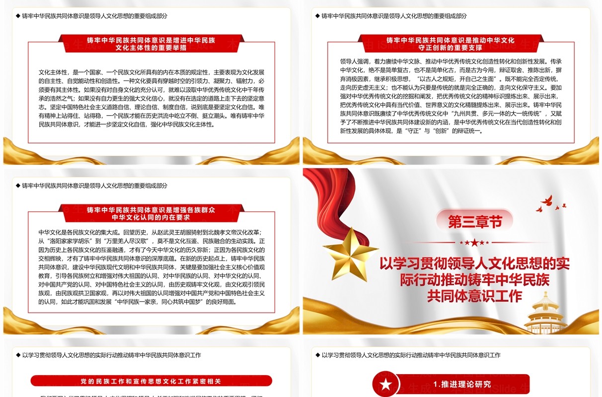 简约风铸牢中华民族共同体意识PPT模板