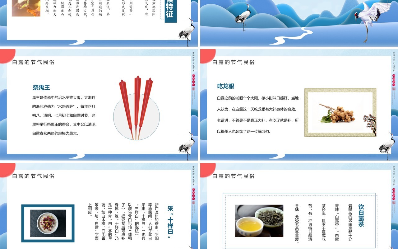 二十四节气传统文化中国风白露PPT模板
