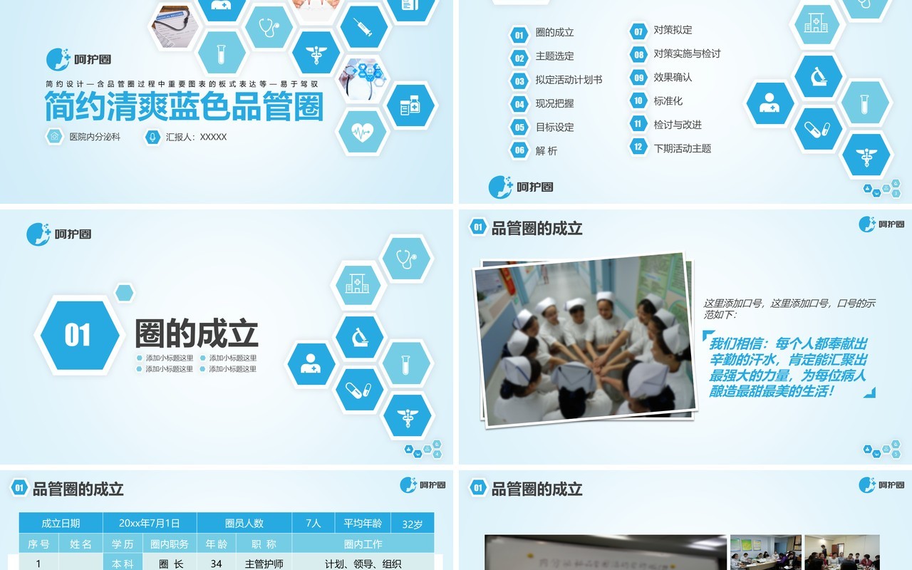 现代简约品管圈PPT模板