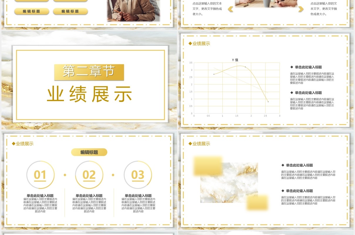 鎏金风商业计划案通用PPT模板