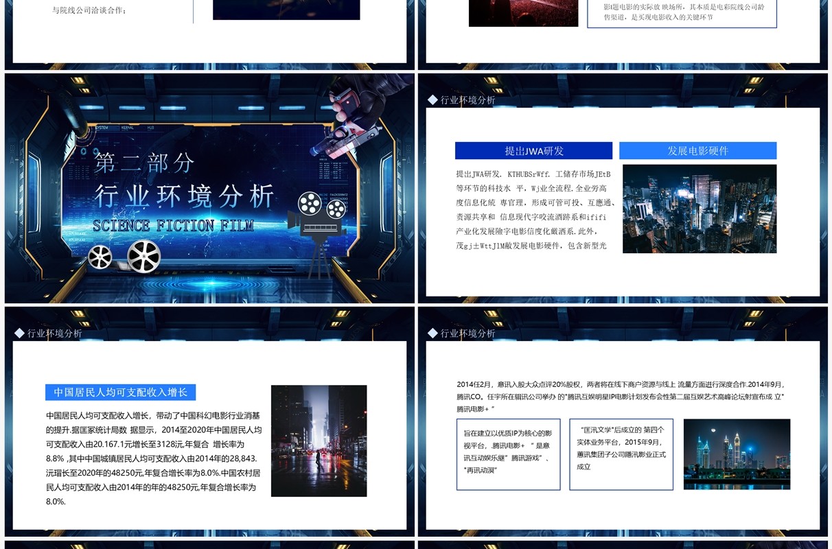 科幻电影行业分析报告动态PPT模板