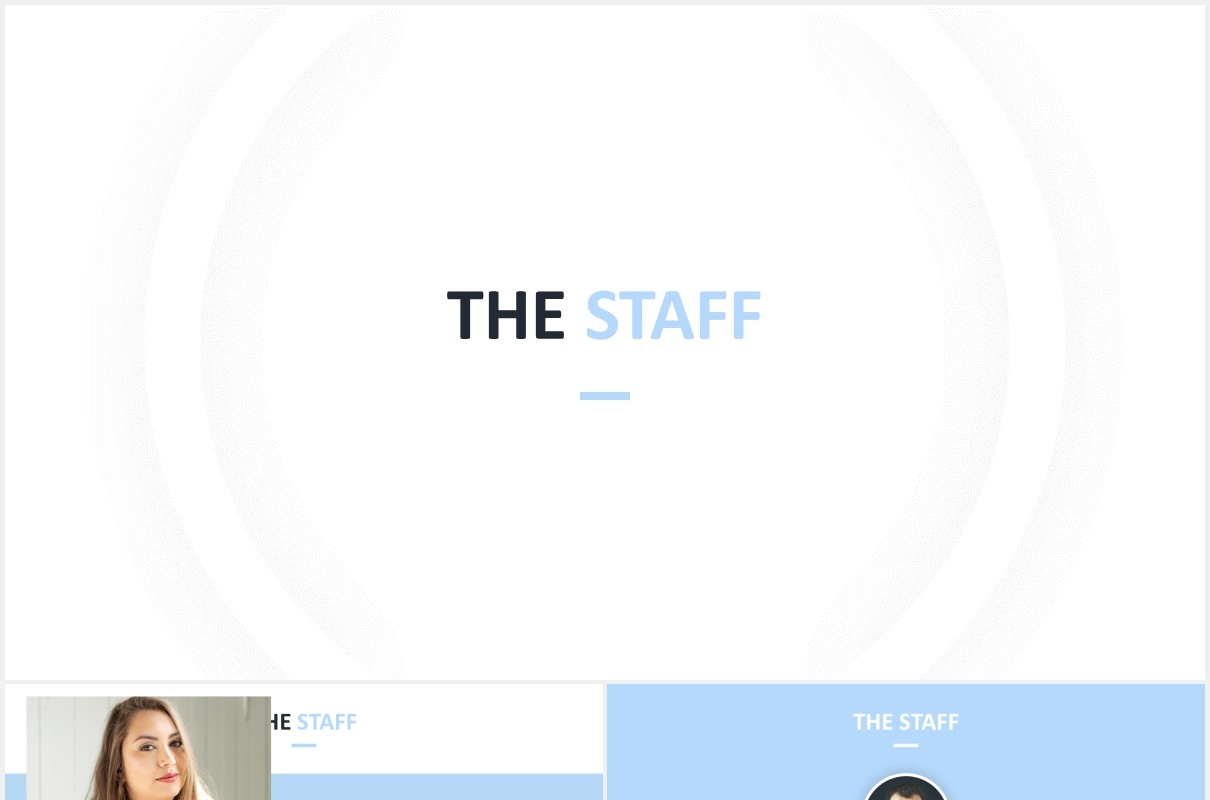 简约公司组织架构图员工团队展示PPT模板The Staff Powerpoint Template