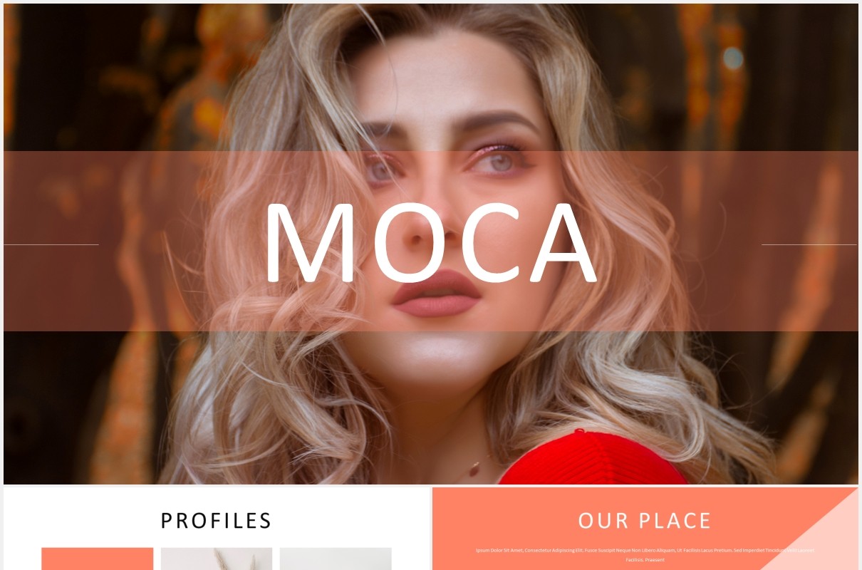 简约国外图片排版PPT图表模板Moca - Powerpoint Template