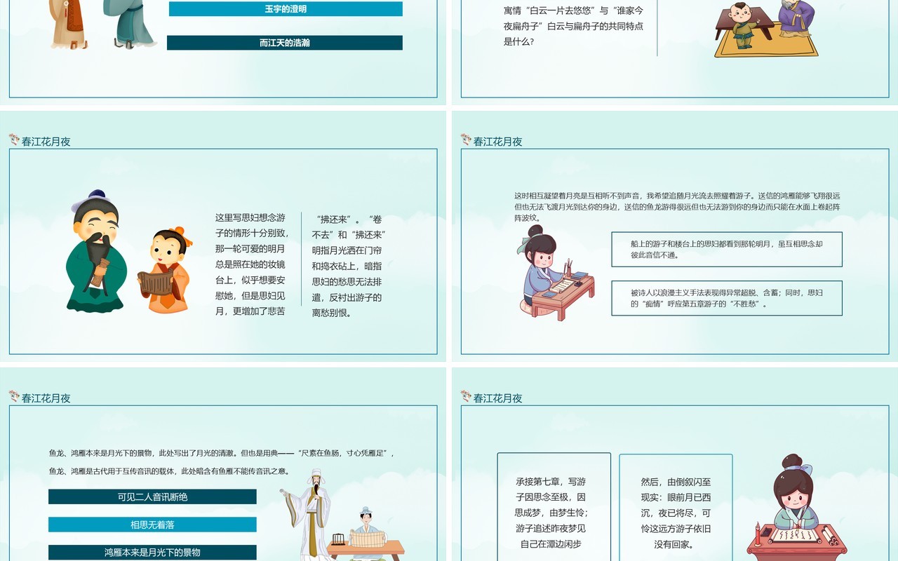 乐府旧题春江花月夜动态PPT模板