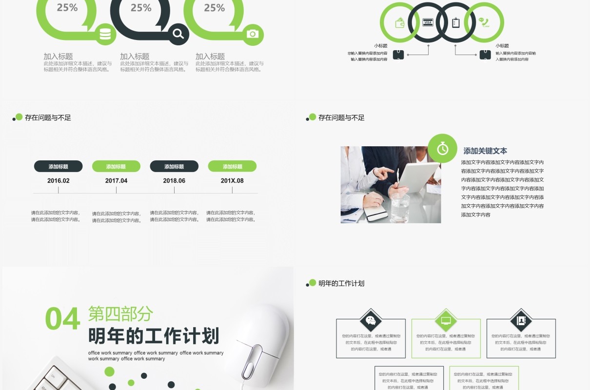 简约简洁办公室工作总结汇报动态PPT模板