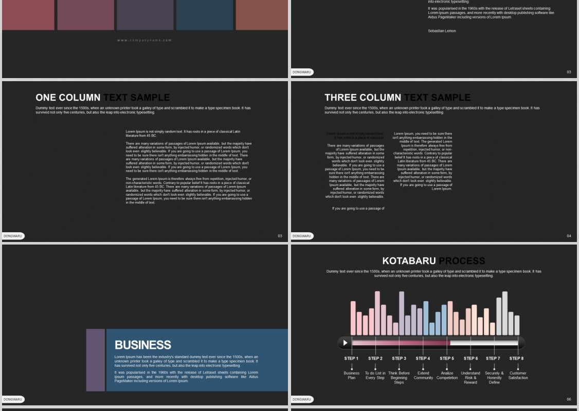 商务PPT信息图表模板Dongwaru Powerpoint