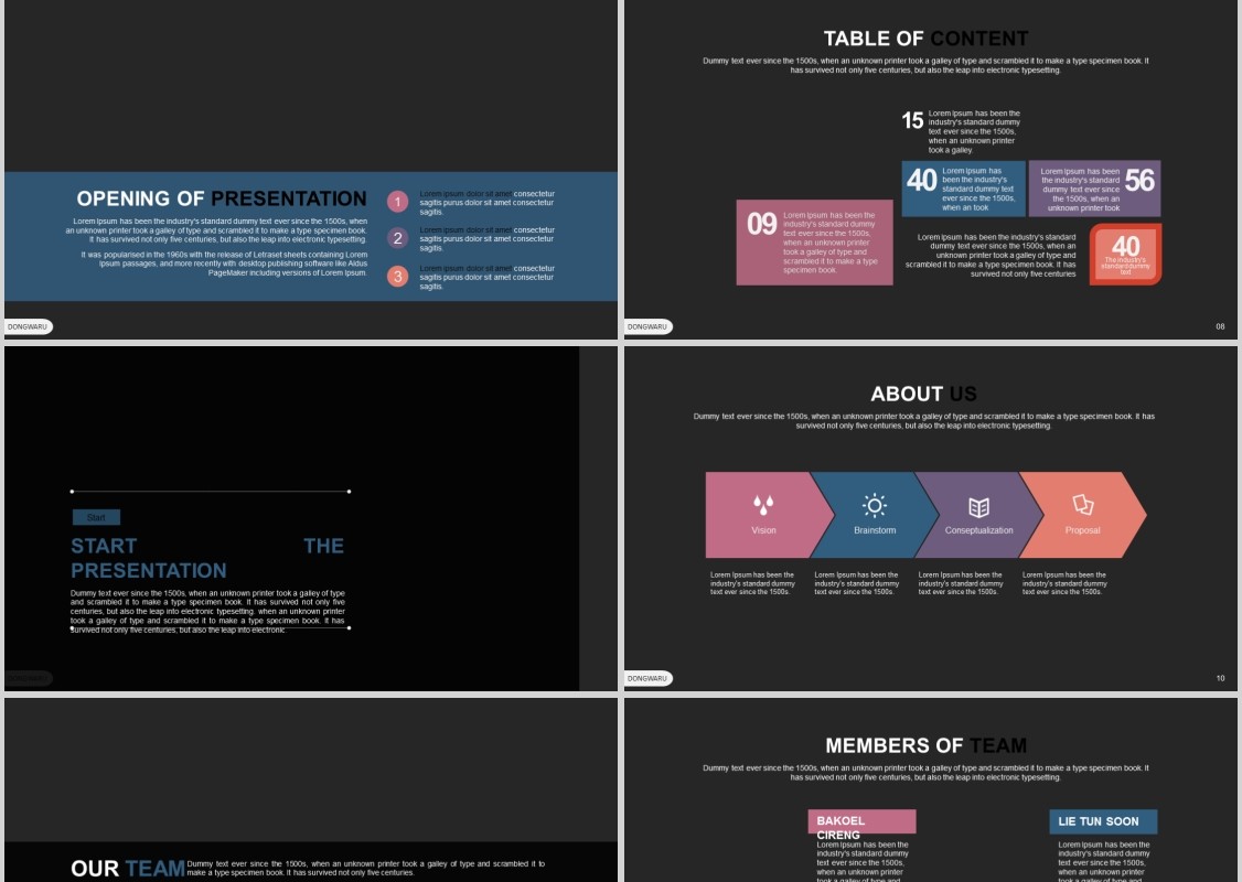 商务PPT信息图表模板Dongwaru Powerpoint