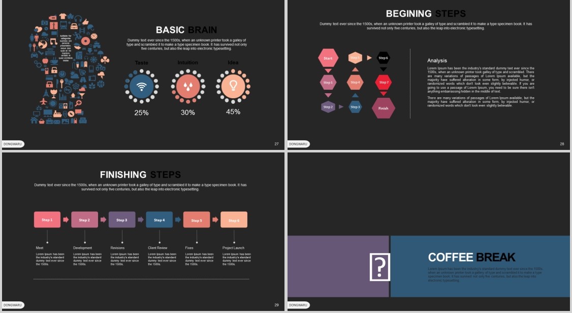 商务PPT信息图表模板Dongwaru Powerpoint