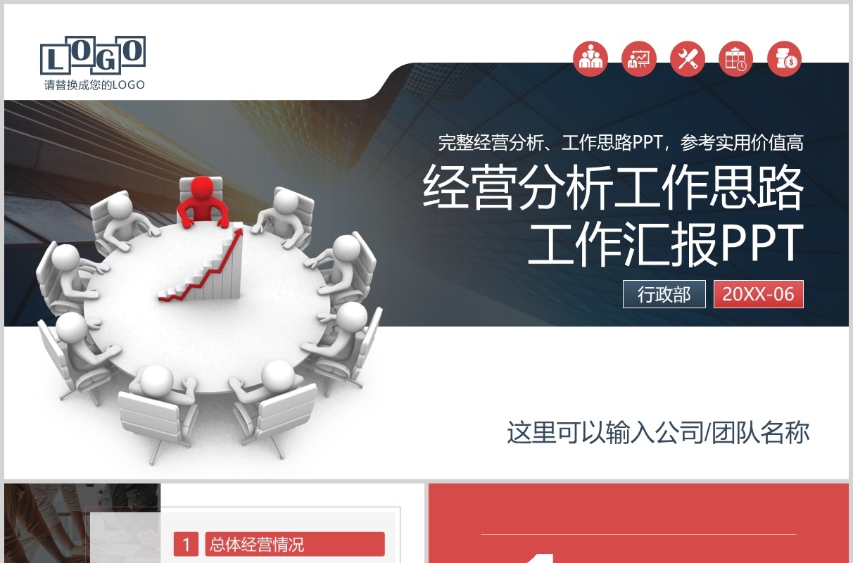 经营分析工作思路汇报PPT模板