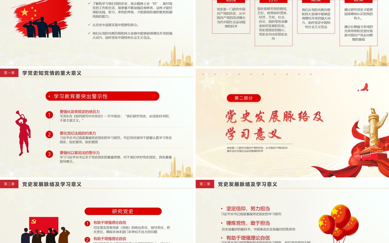 黄色简约建党百年党史学习教育PPT模板