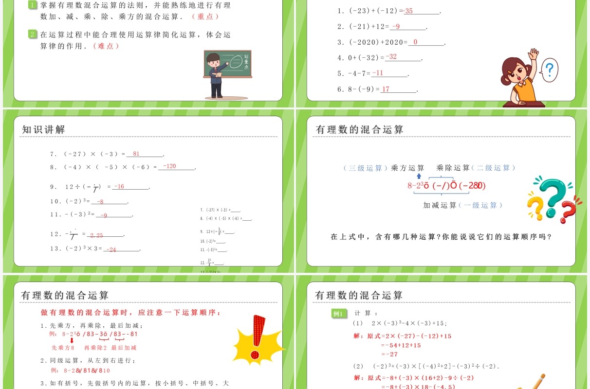 部编版七年级数学上册乘方课件PPT模板