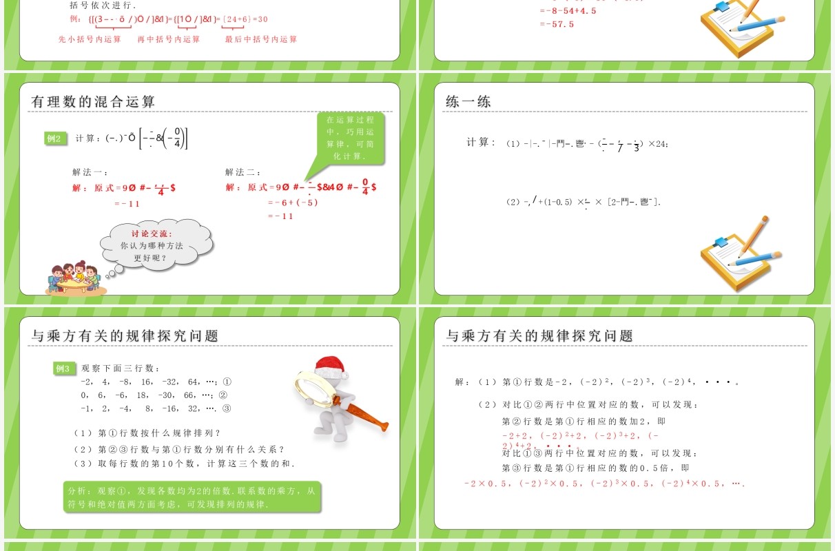 部编版七年级数学上册乘方课件PPT模板