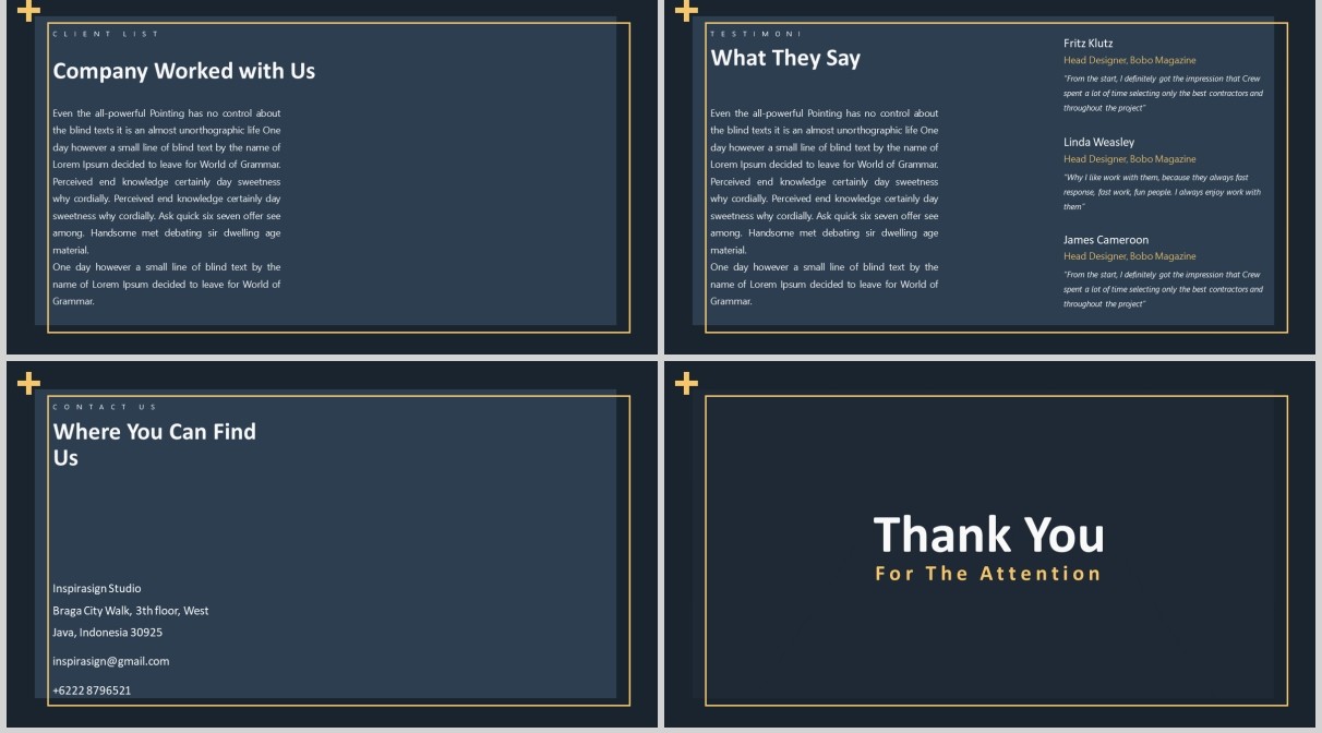 深色商务工作PPT模板版式排版设计Benhil Powerpoint Presentation