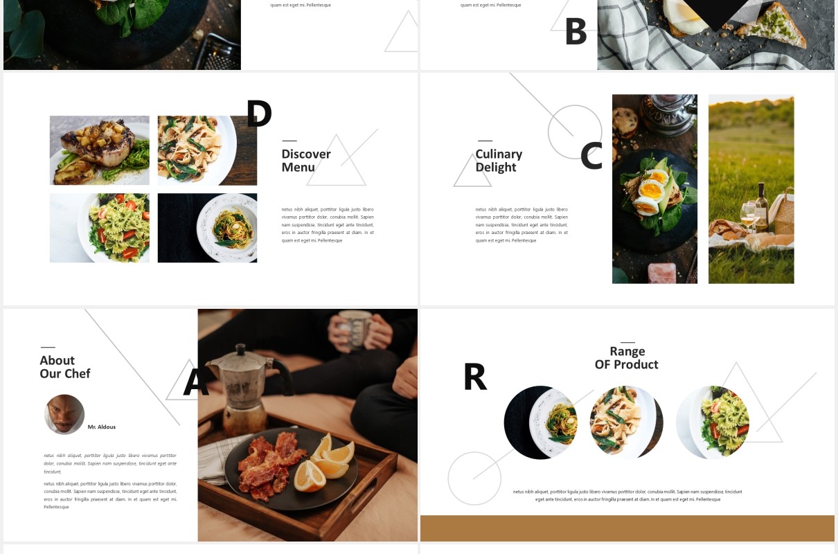 餐饮美食图片展示PPT模板Hylos Powerpoint Template