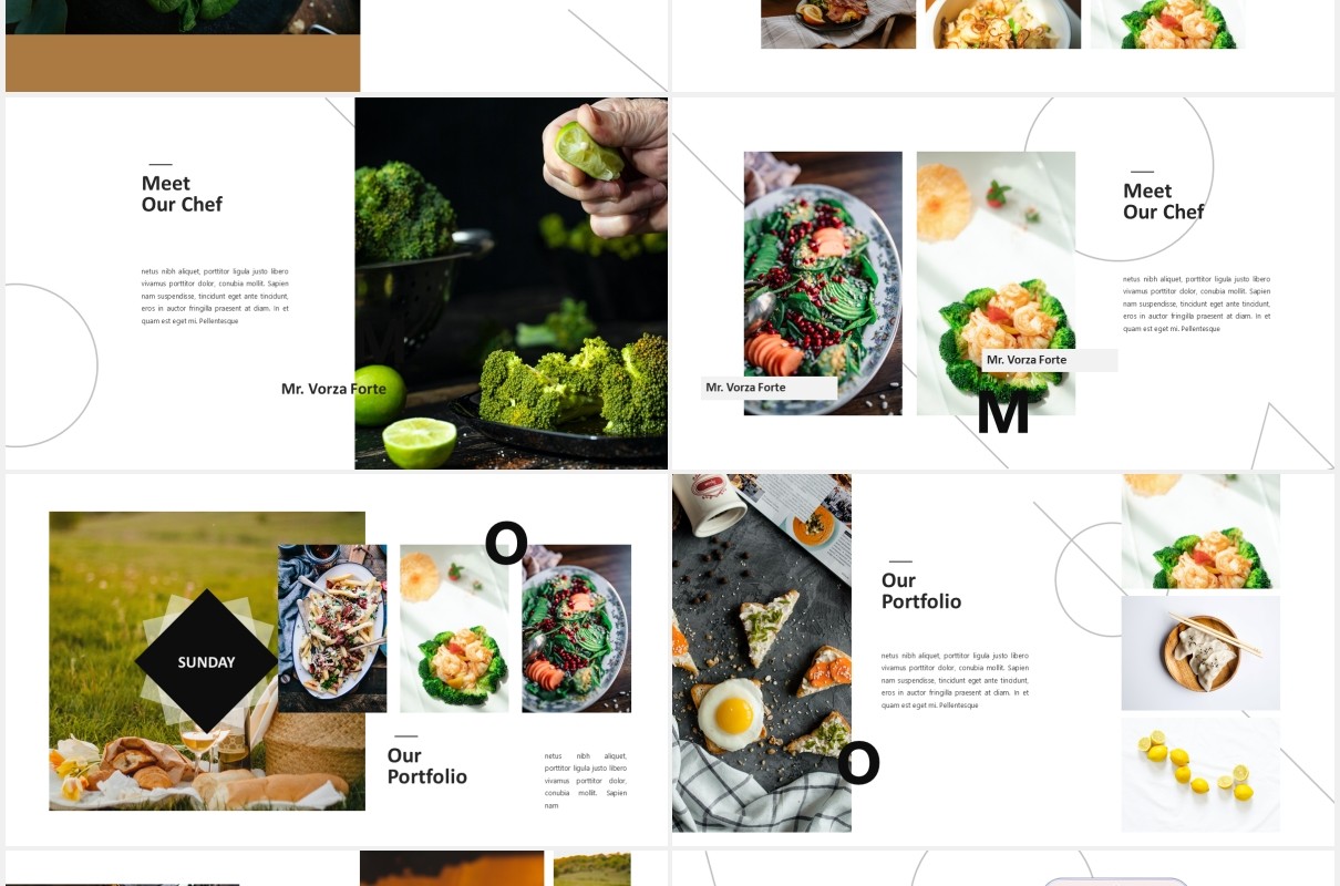 餐饮美食图片展示PPT模板Hylos Powerpoint Template
