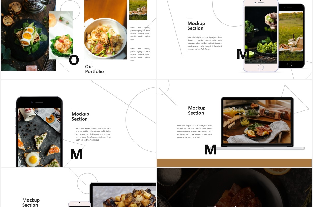 餐饮美食图片展示PPT模板Hylos Powerpoint Template