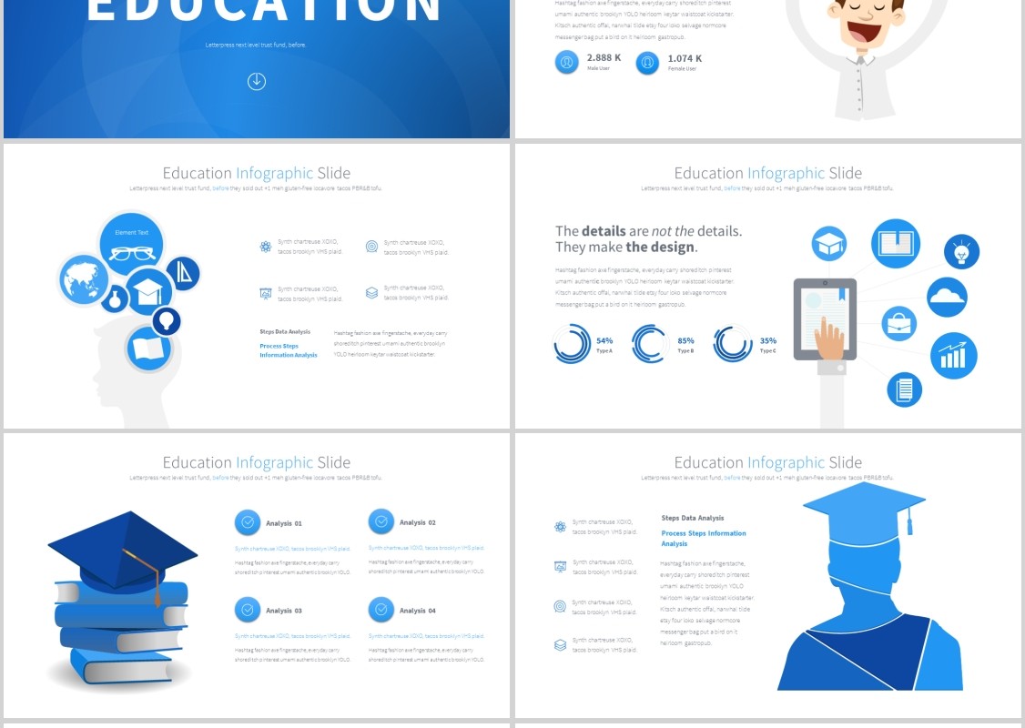 教育PPT信息图表模板Education PowerPoint Infographics Main