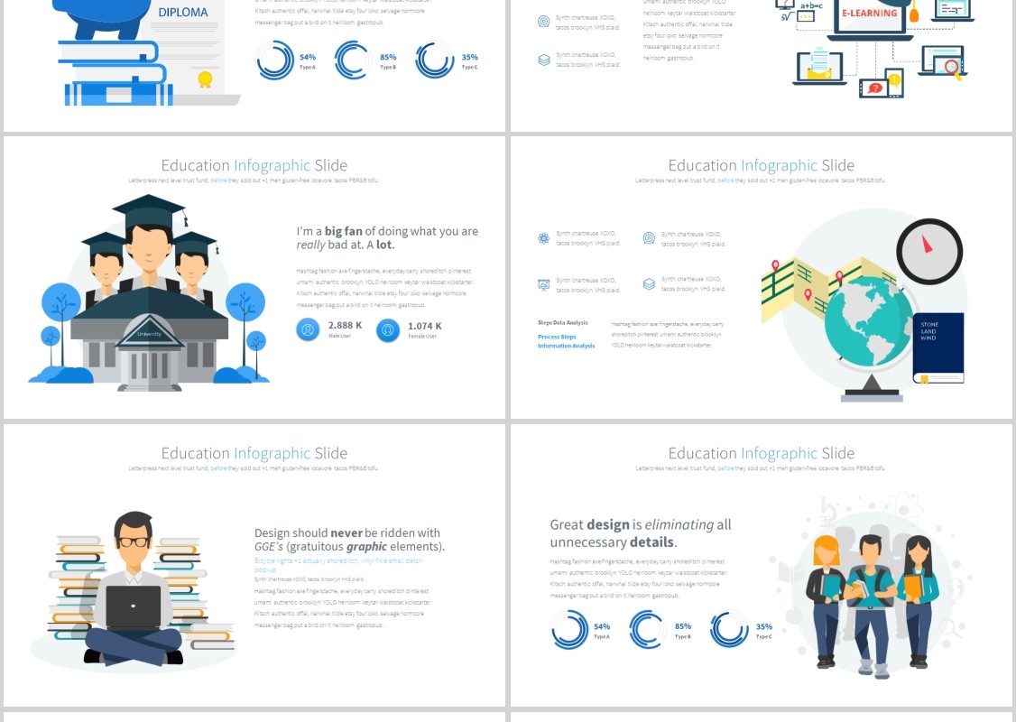 教育PPT信息图表模板Education PowerPoint Infographics Main