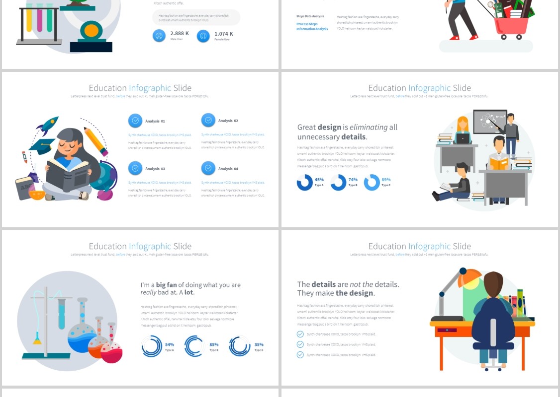 教育PPT信息图表模板Education PowerPoint Infographics Main