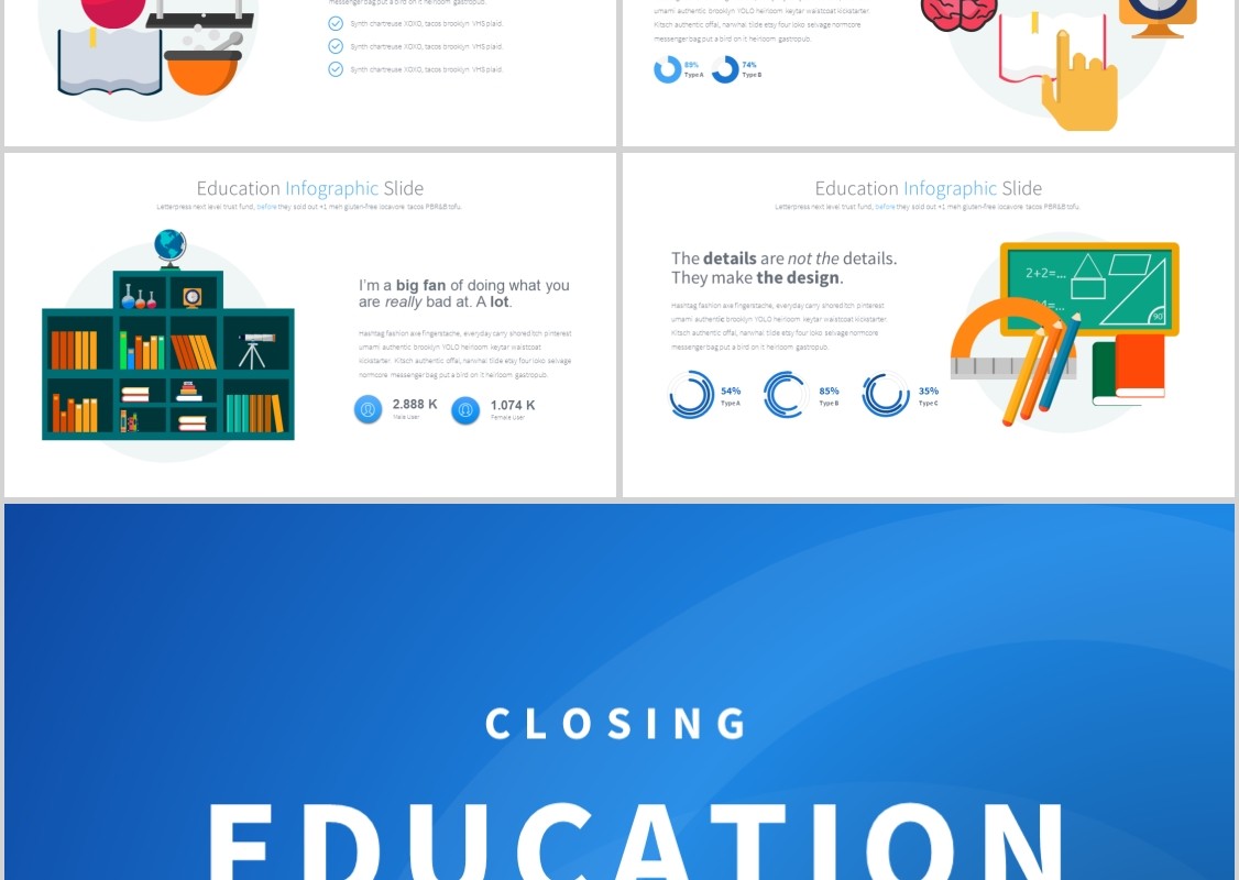 教育PPT信息图表模板Education PowerPoint Infographics Main