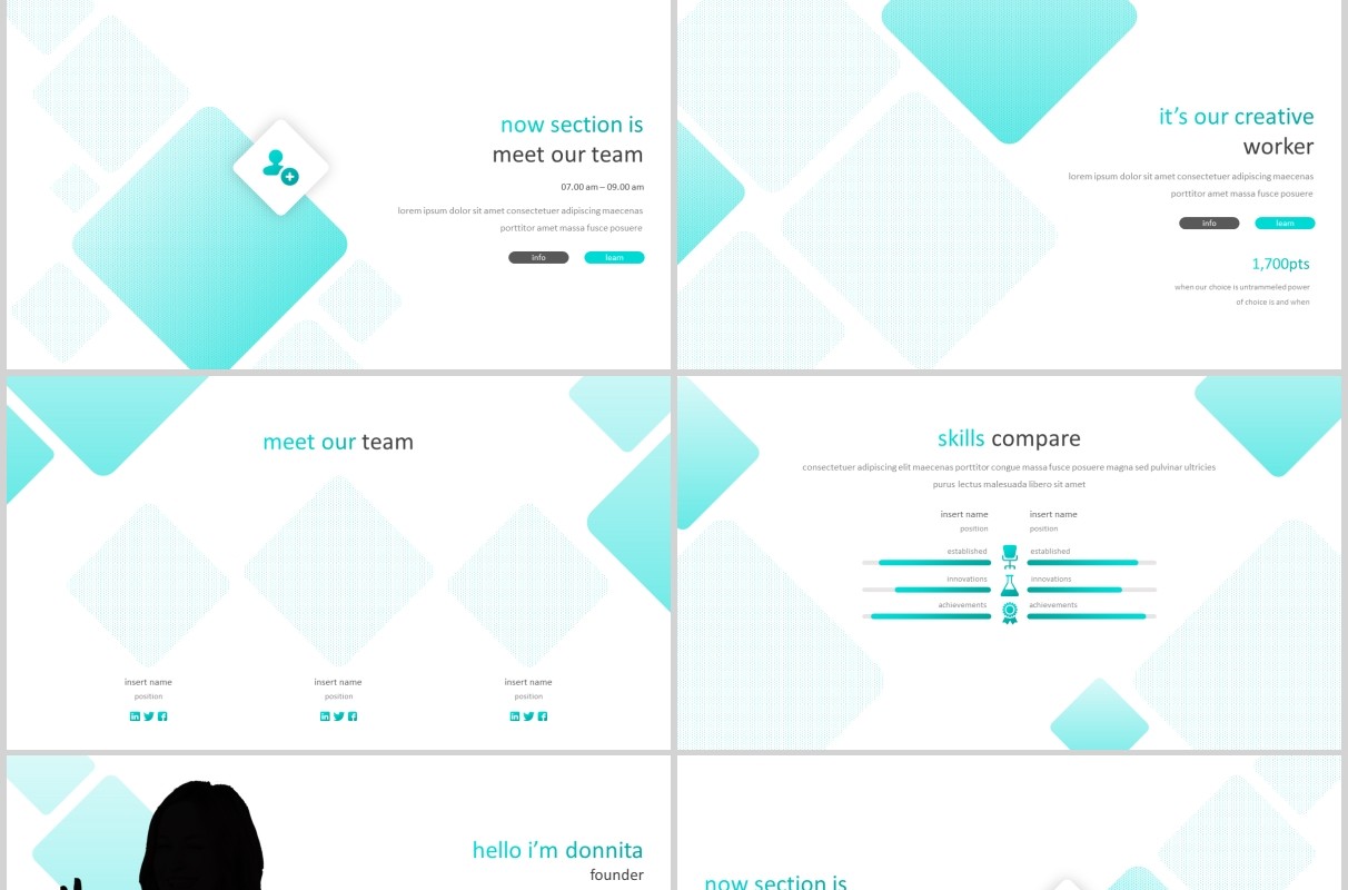 绿色公司简介个人简历竞聘求职PPT模板版式设计Abuela - Powerpoint Template