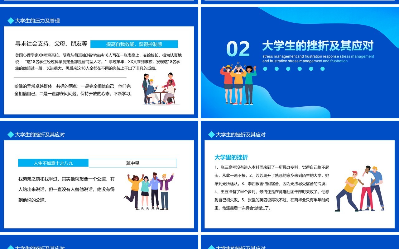 大学生压力管理与挫折应对心态培训动态PPT模板
