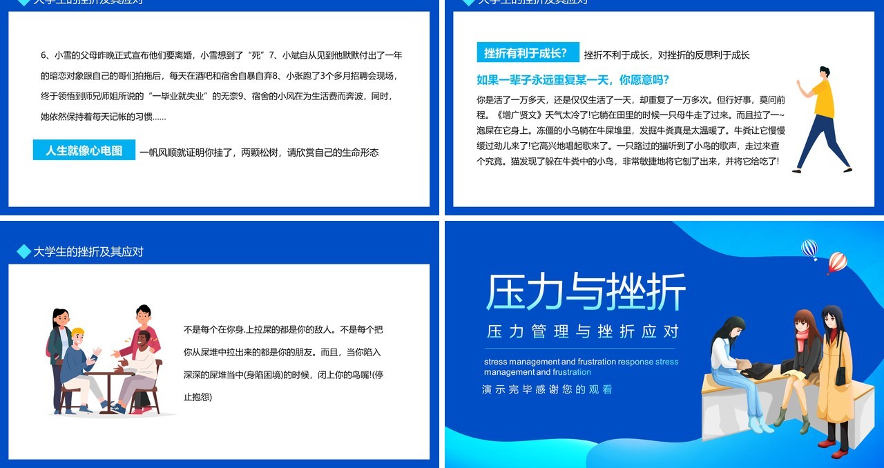 大学生压力管理与挫折应对心态培训动态PPT模板