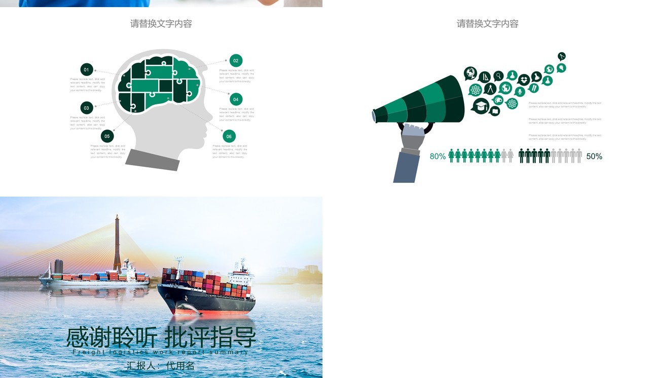 物流货运工作汇报总结PPT模板