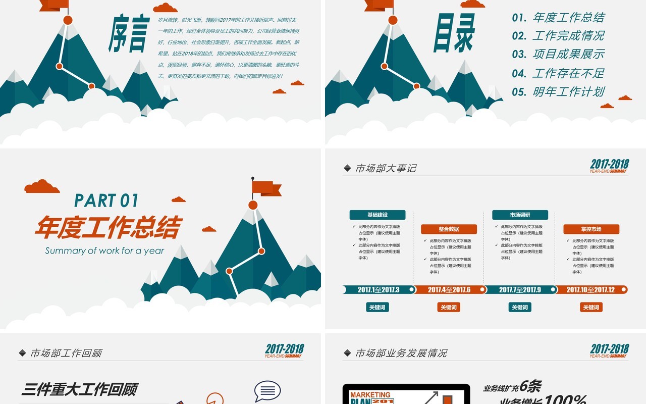 创意简洁工作总结PPT模板