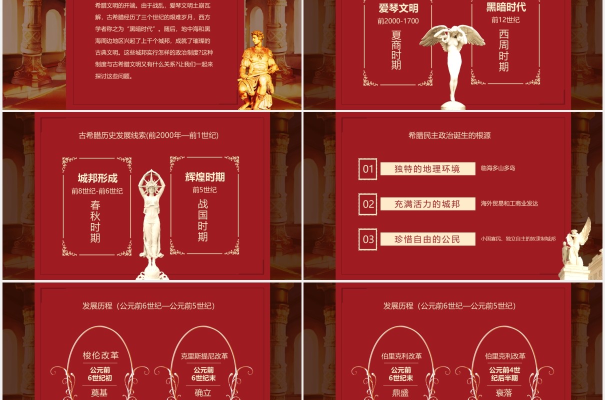古希腊民主政治人教版高中历史必修第二单元第五课动态PPT模板